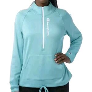 Champion Womens Jacket Womens Size Medium Fleece Pullover 1/4 Sweatshirt Mocknec
